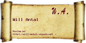 Will Antal névjegykártya